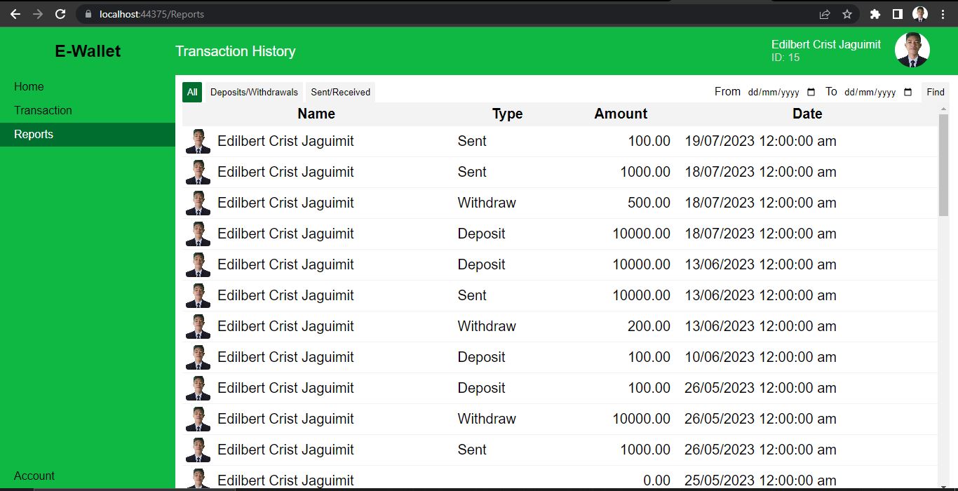 Simple E-wallet System Image